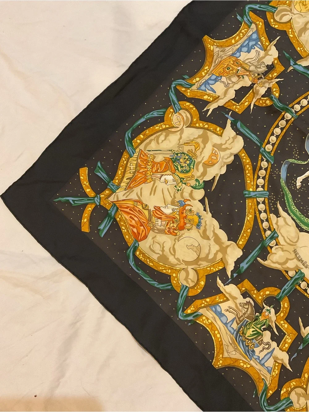 Hermes Cavaliers Des Nuages Carre 90 Silk Scarf